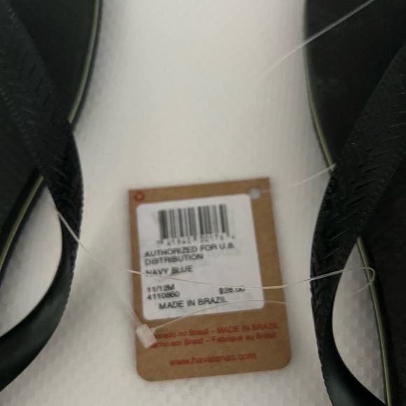NEW HAVAIANAS Brazil Logo Flip flops in Black - Picture 4 of 5